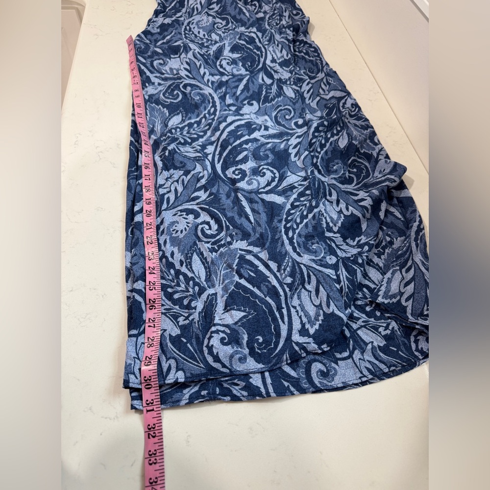 Vince Camuto Blue Patterned Off-Shoulder set pants blouse - Picture 14 of 14